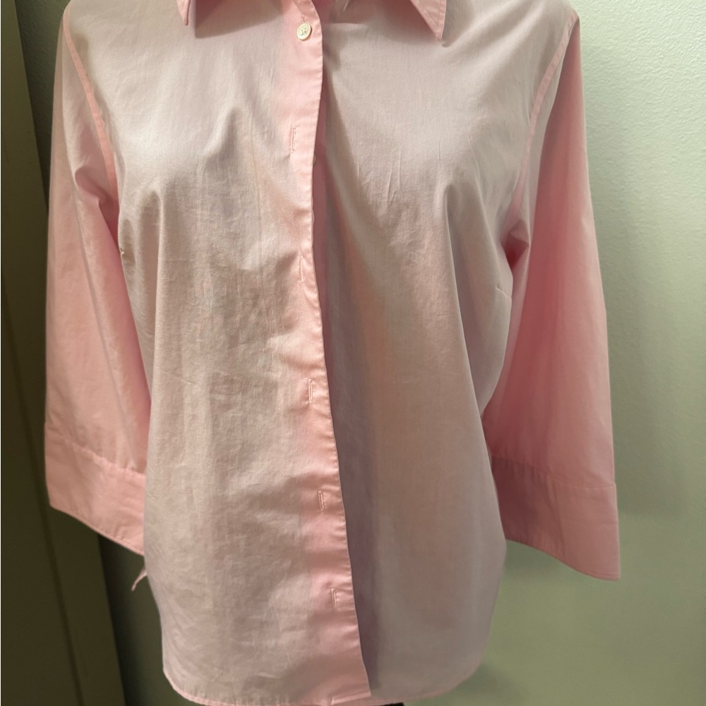 Lands End Pink Button-Up Shirt, size 12
